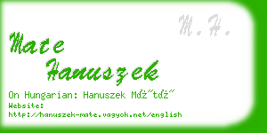 mate hanuszek business card